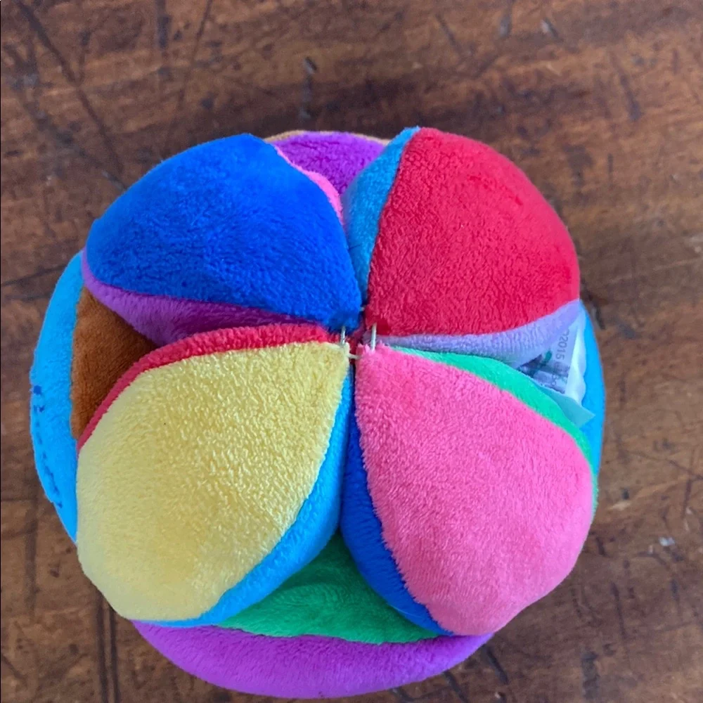Eeboo Colorful Soft Sensory Chime Crinkle Ball Toy